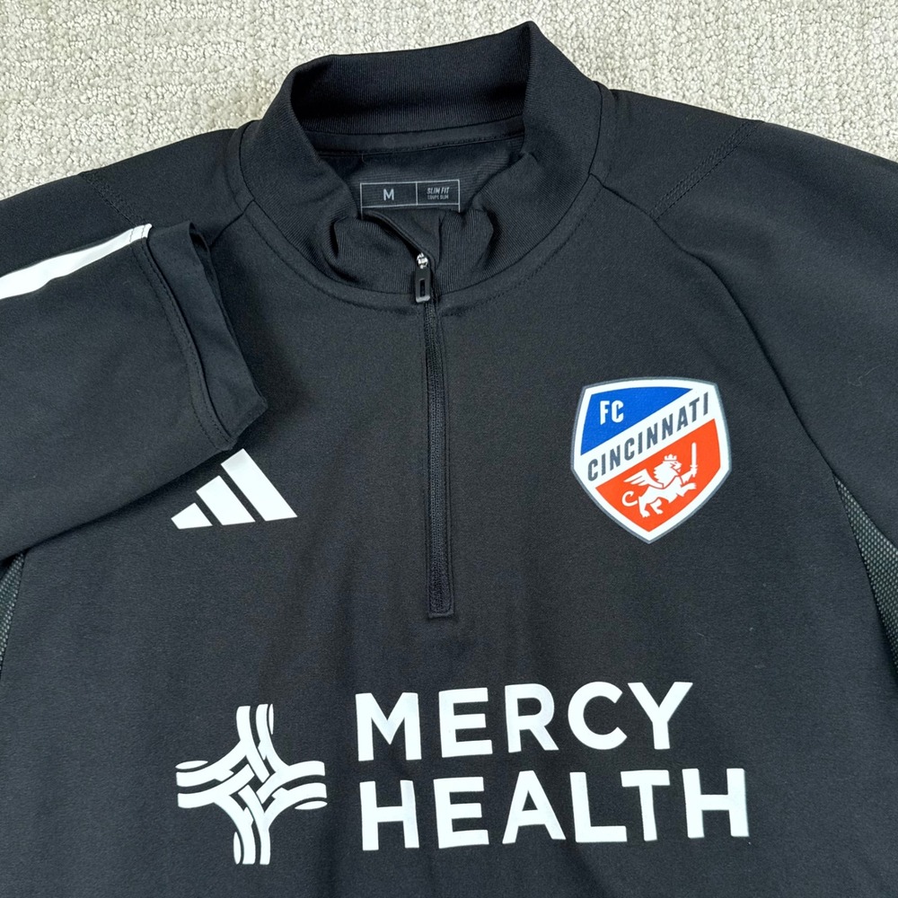Adidas Men Medium FC Cincinnati FCC Aeroready Slim Fit 1/4 Zip Training Pullover